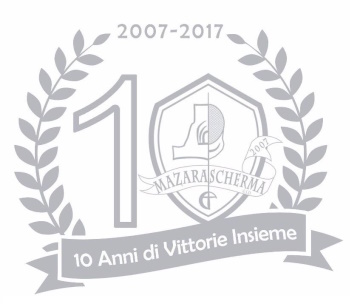 Simbolo Mazara Scherma ASD scritta 10 anni di vittorie insieme - Mazara Scherma